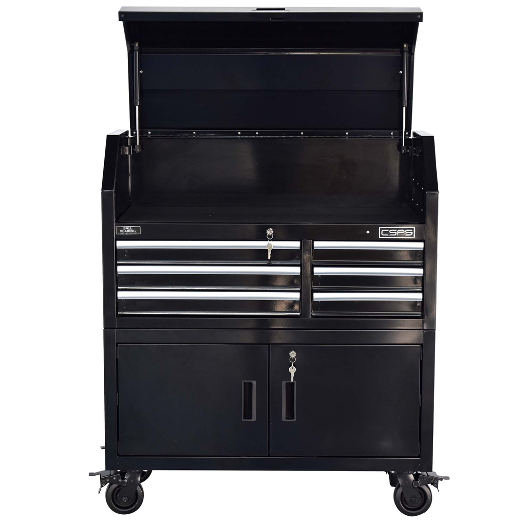 Tủ dụng cụ CSPS 104cm - 06 hộc kéo màu đen có bánh xe