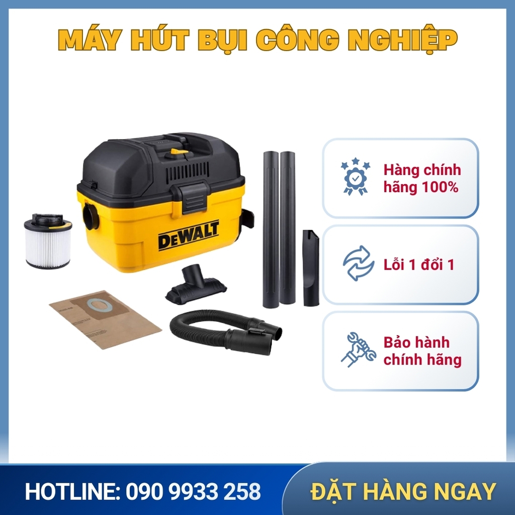Máy Hút Bụi Công Nghiệp Dewalt 3 Chức Năng 15L Dewalt DXV15T (1350W – 1.8HP)