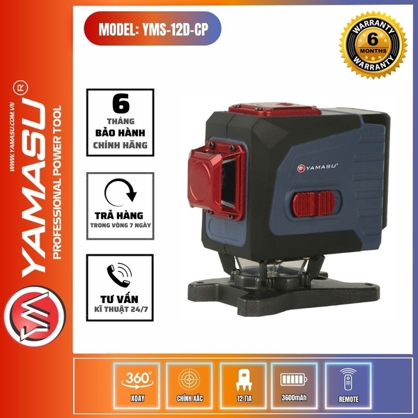 Máy Laser Cân Bằng 12 Tia Xanh – Phiên Bản Compact Yamasu YMS-12DCP