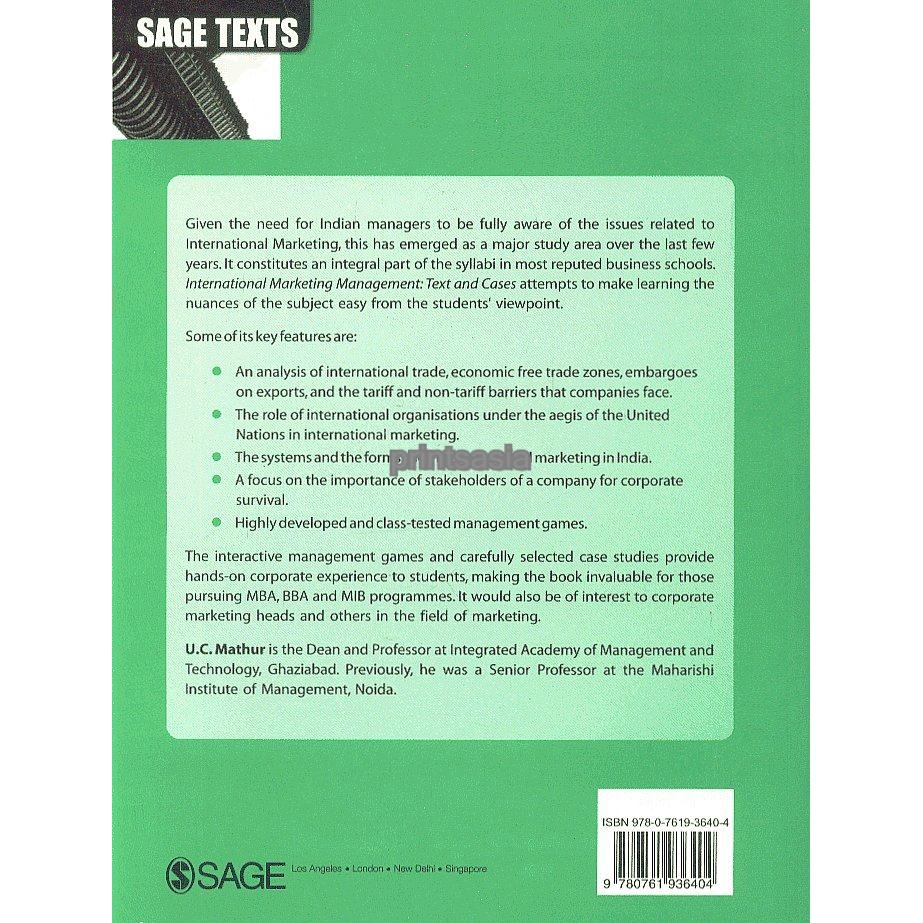 International Marketing Management- Text and Cases