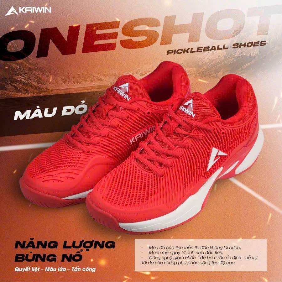 Giày Pickleball Kaiwin Oneshot - Đỏ