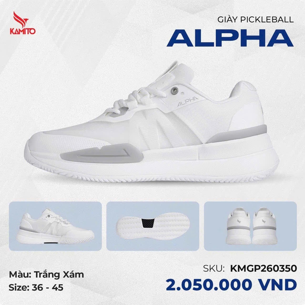 Giày Pickleball Kamito Alpha - Trắng