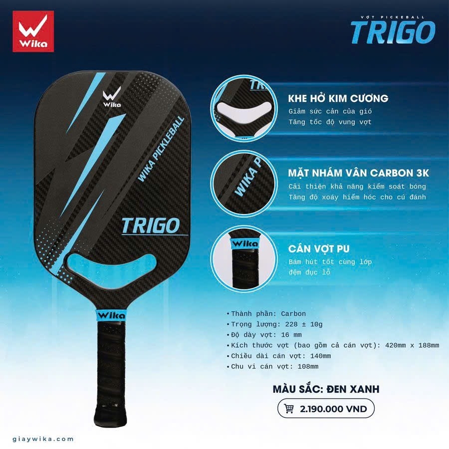 Vợt Pickleball Wika Trigo 16mm