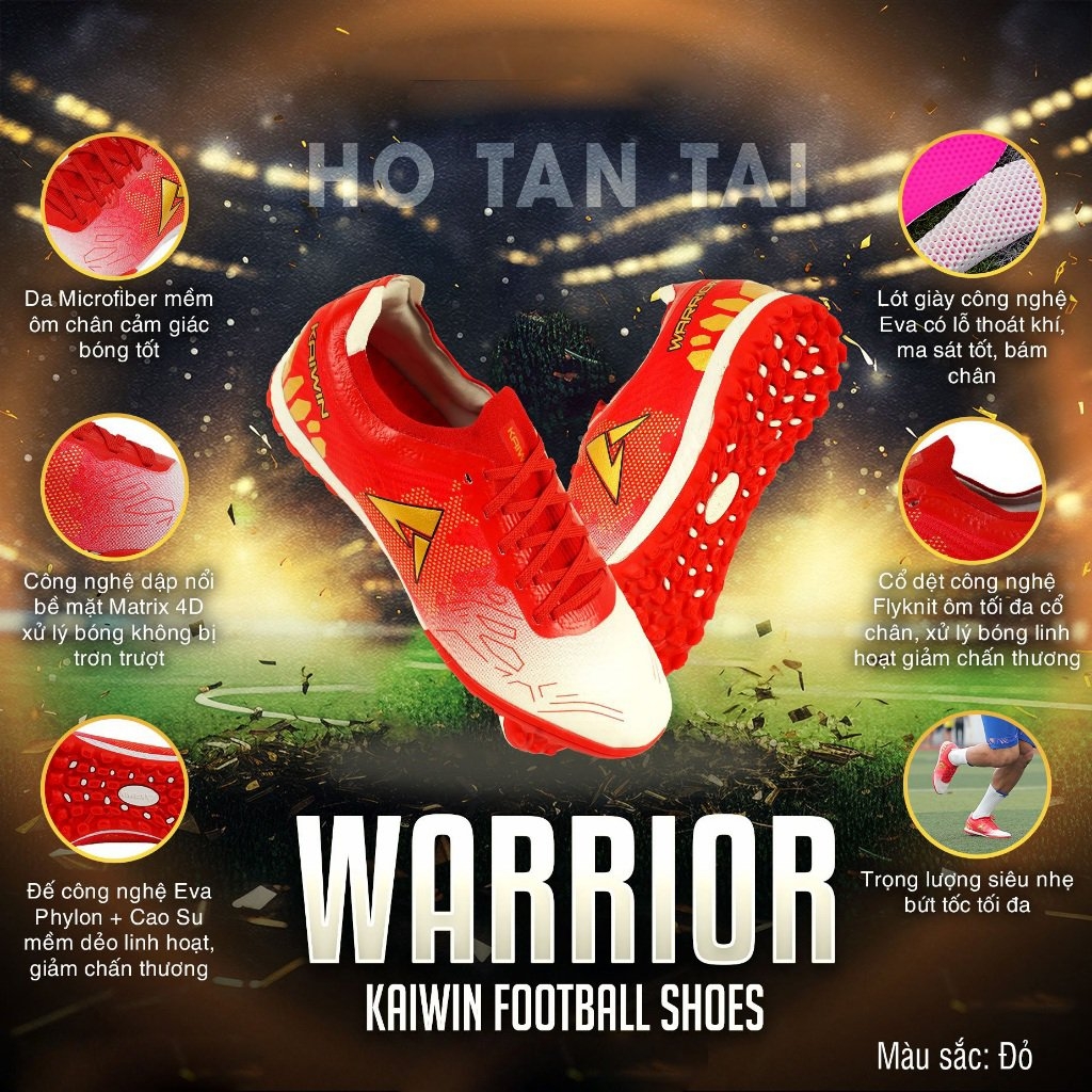 Giày Đá Bóng Warrior TF Đỏ