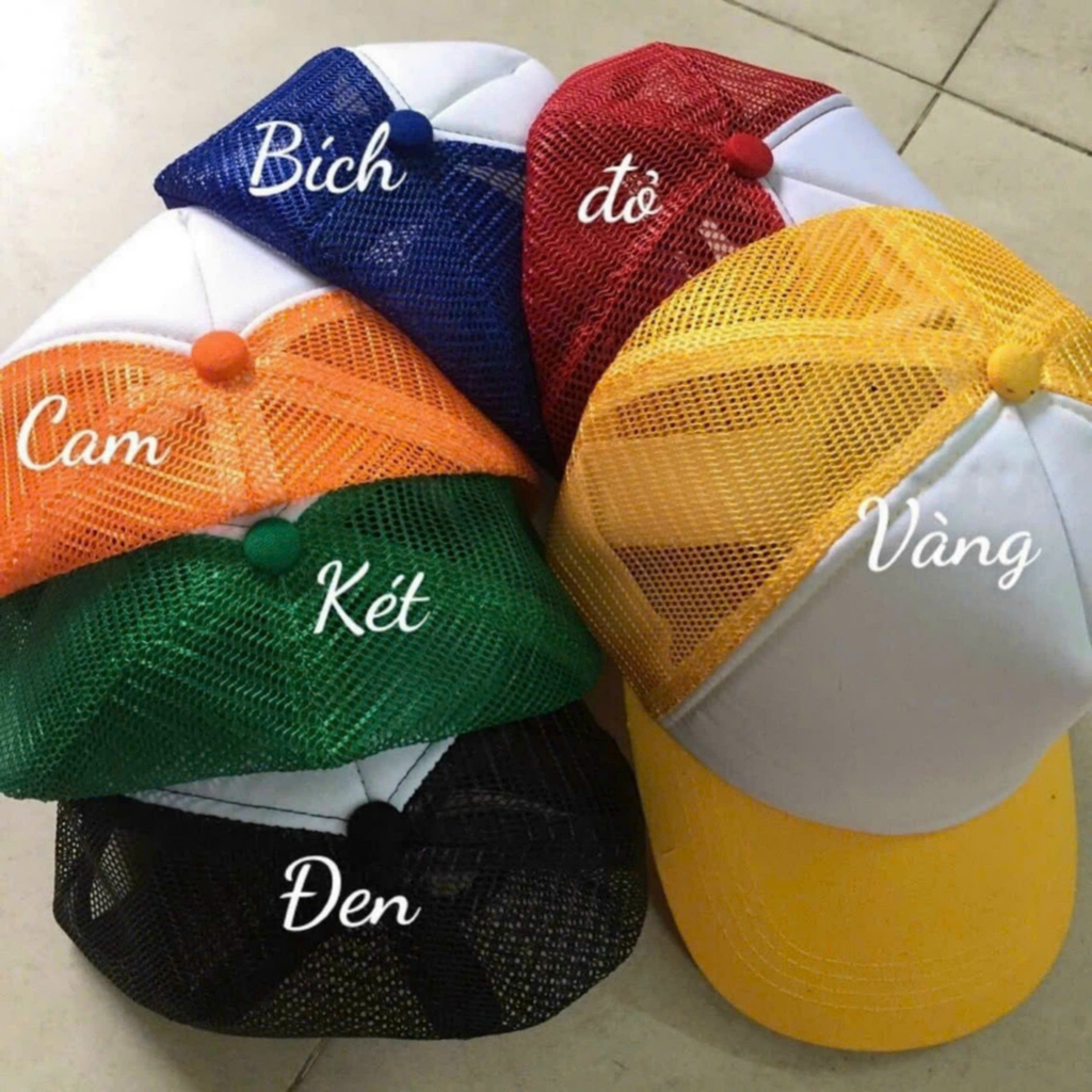 Phôi Nón Kết Phối Lưới 6 Màu