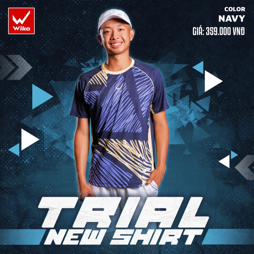 Áo thun thể thao Wika Trial - Navy (Nam)