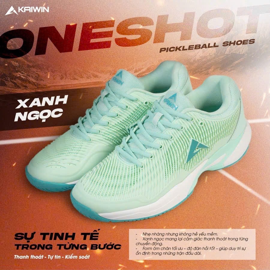 Giày Pickleball Kaiwin Oneshot - Xanh Ngọc