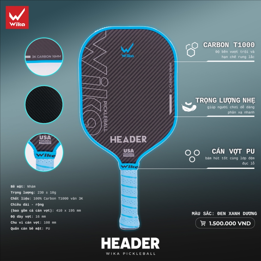 Vợt Pickleball Wika Header