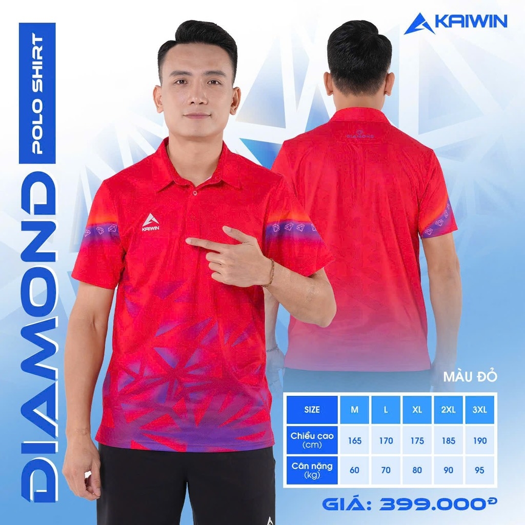 Áo thun Polo Kaiwin Diamond - Đỏ