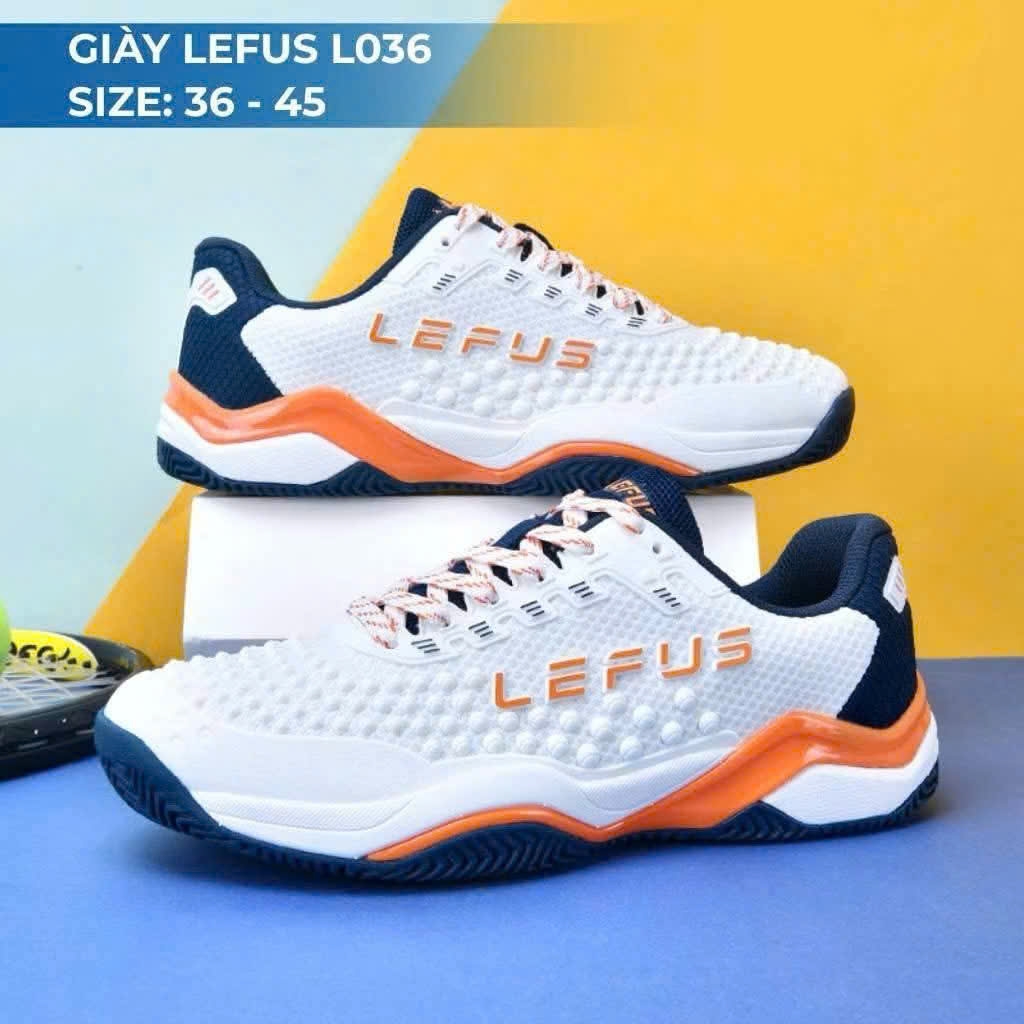 Giày Tennis Lefus L036 Trắng Cam