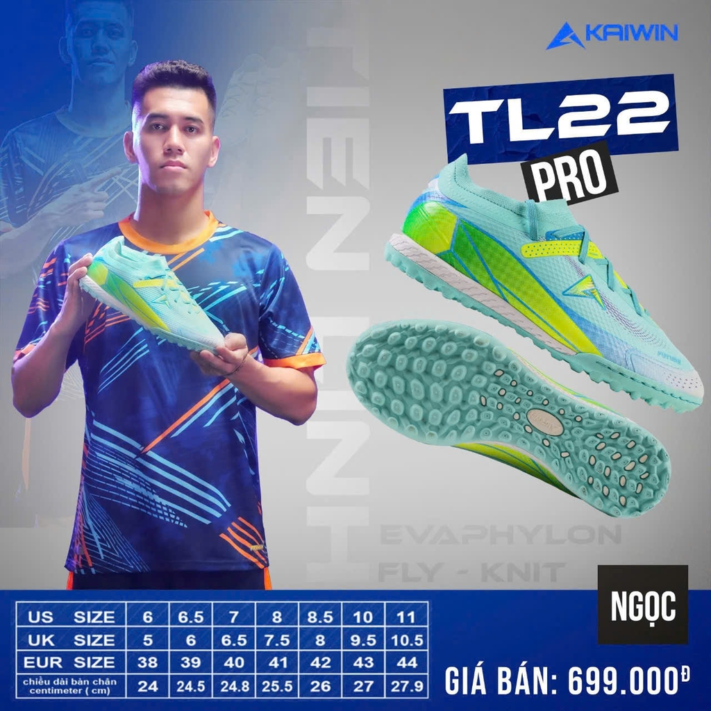 Giày Bóng Đá Kaiwin TL22 Pro Ngọc