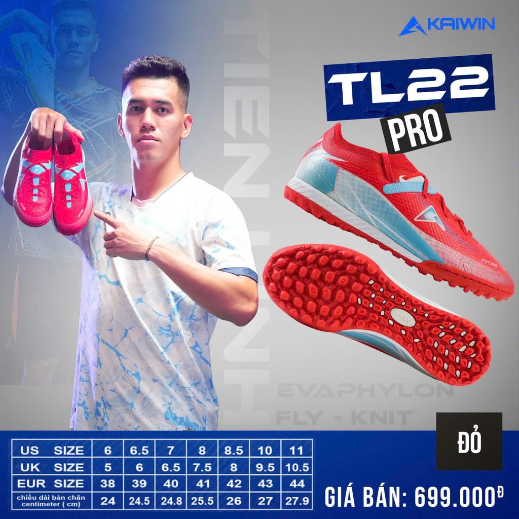 Giày Bóng Đá Kaiwin TL22 Pro Đỏ