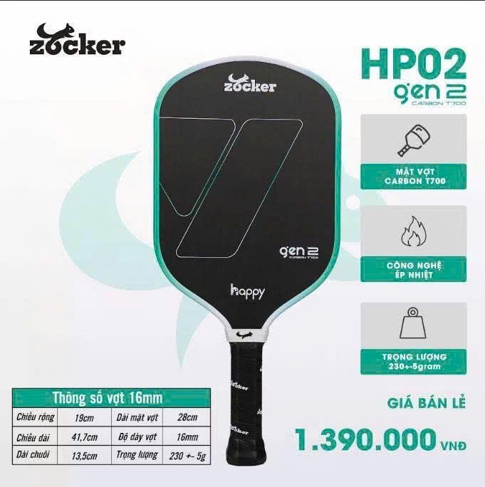 Vợt Pickleball Zocker HP02 Gen 2