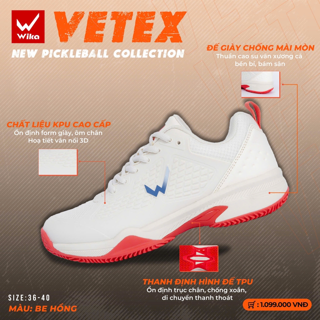 Giày thể thao Wika Vetex - Bé Hồng
