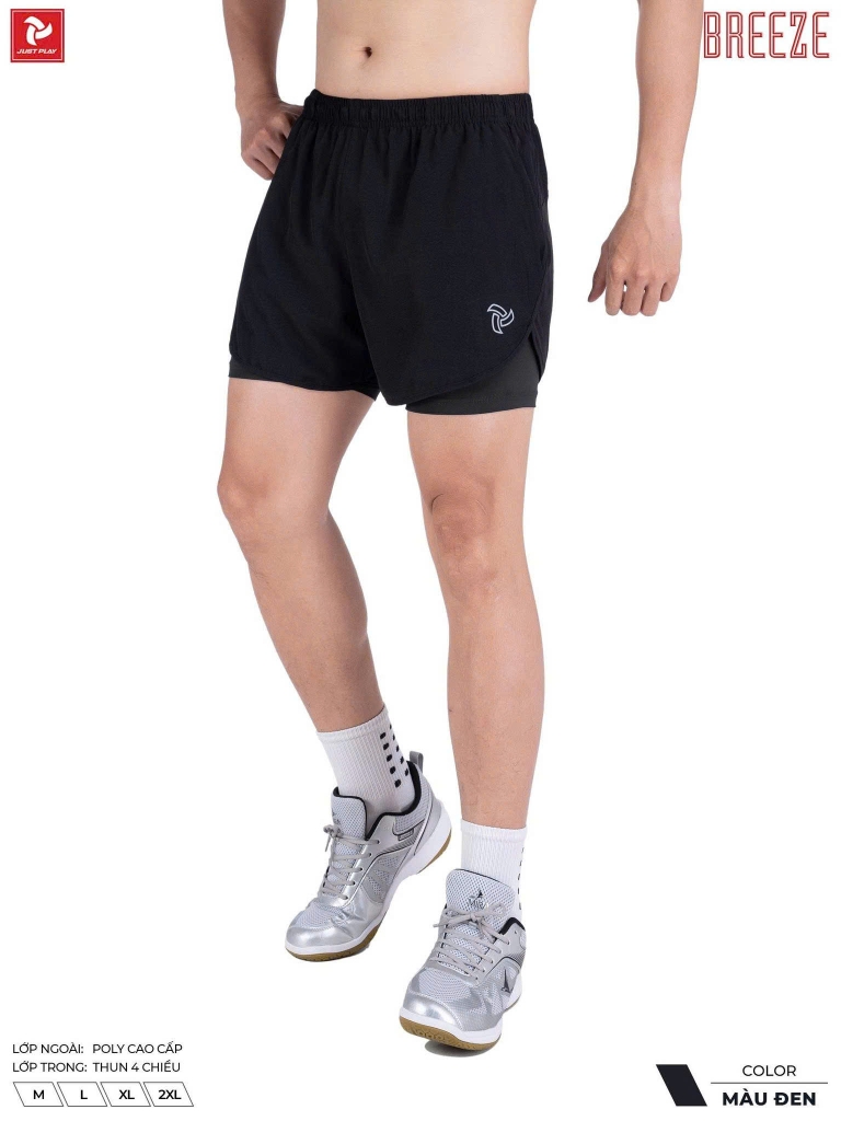 Quần short thể thao Just Play Breeze Đen