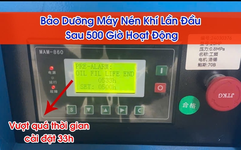 Hướng Dẫn Bảo Dưỡng Máy Nén Khí Lần Đầu Sau 500 Giờ