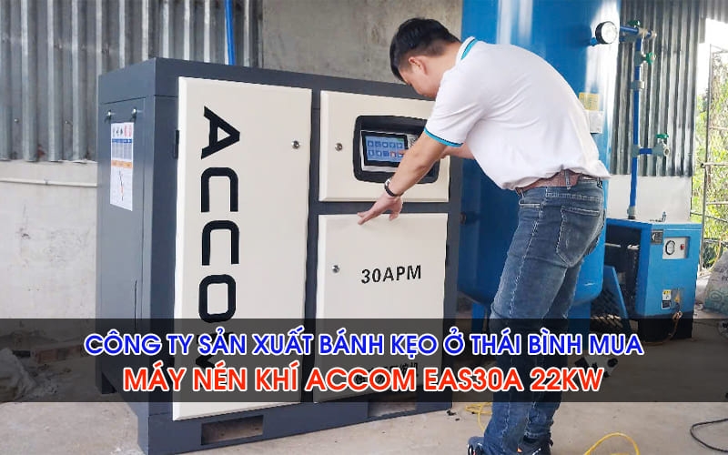 Công Ty Sản Xuất Bánh Kẹo Tại Thái Bình Mua Máy Nén Khí ACcom EAS30A Đảm Bảo Hiệu Suất Ổn Định