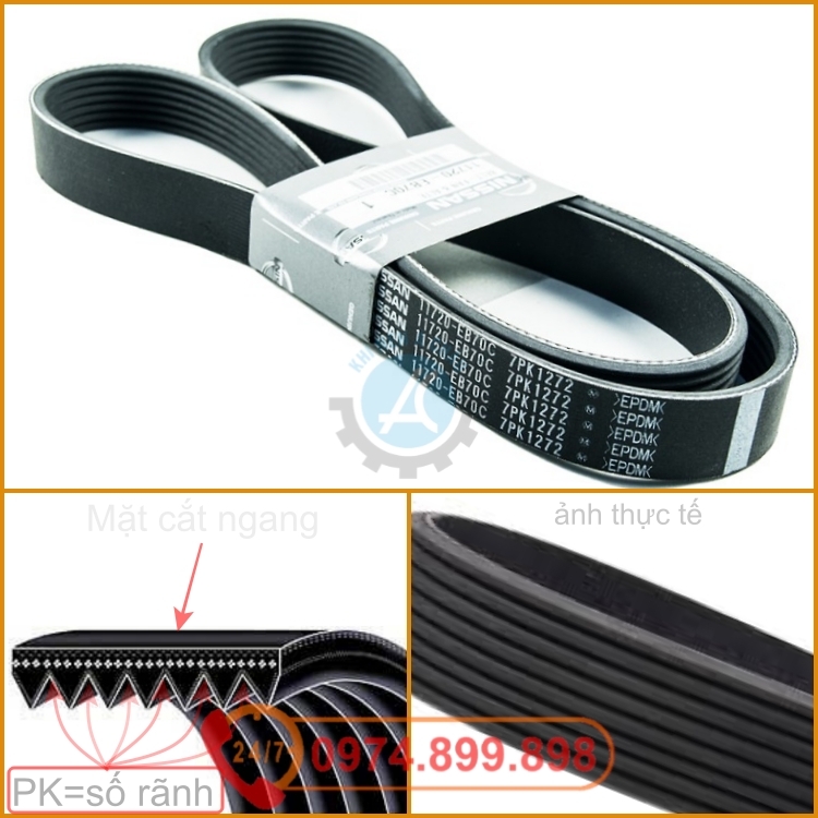 Dây đai 6PK1430 cho máy nén khí Nhật Bản