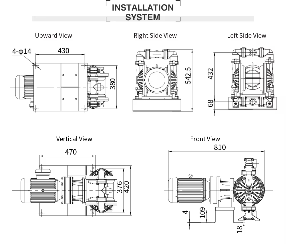Bơm màng điện thân Nhôm GODO BFD Series Máy bơm bùn công nghiệp