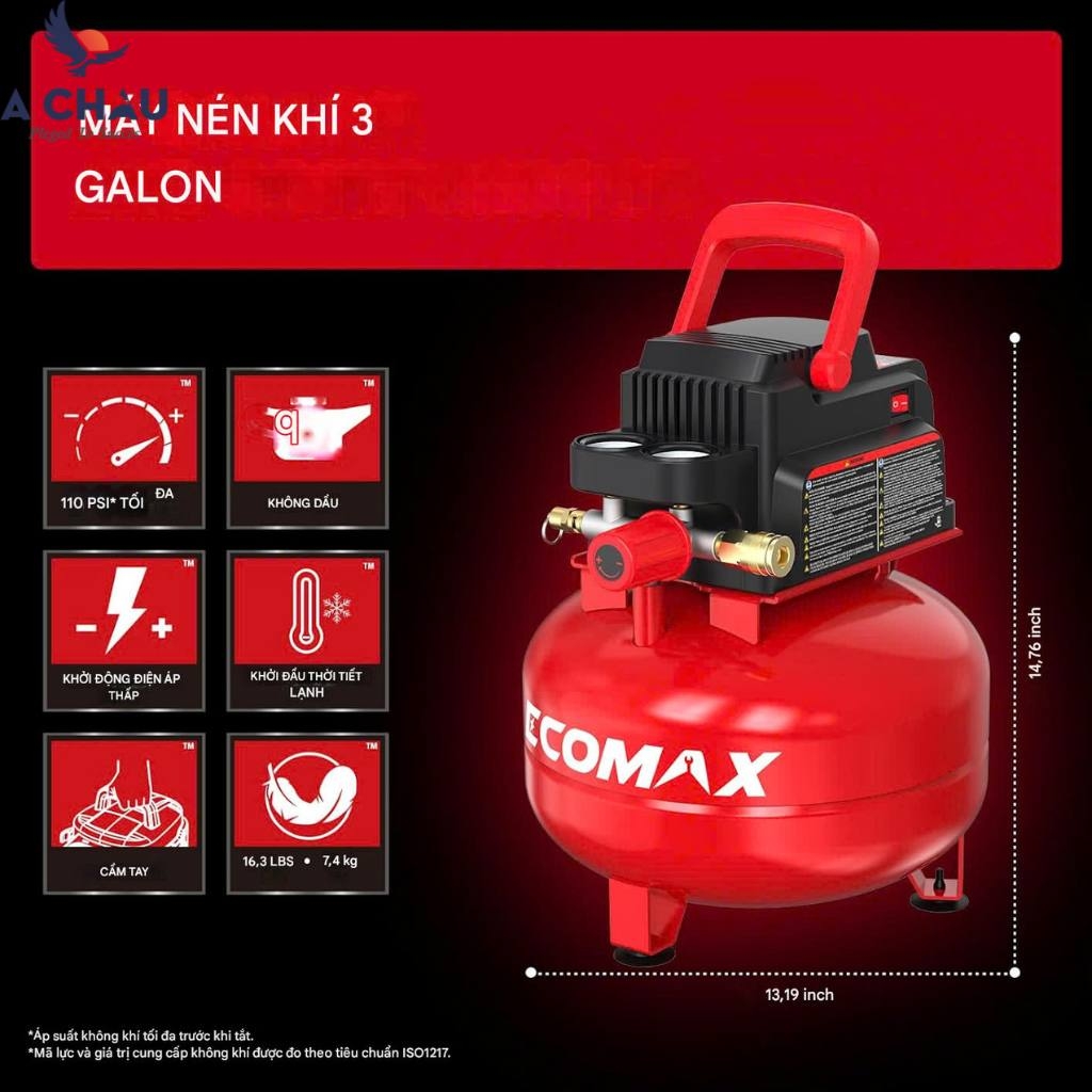 Máy nén khí di động ECOMAX 3 Gallon 110 PSI