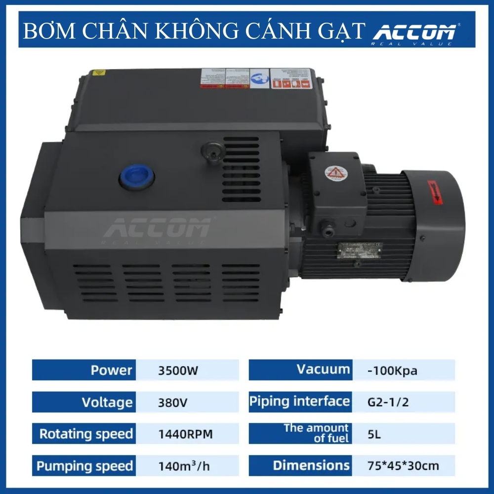 Bơm hút chân không cánh gạt vòng dầu ACCOM