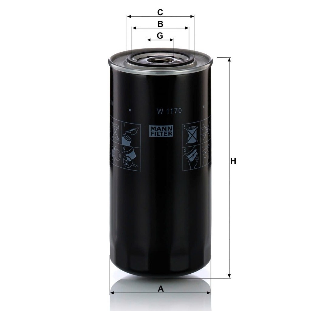 Lọc Dầu Mann W 1170