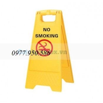Biển báo chữ A cấm lửa nhựa HDPE màu vàng