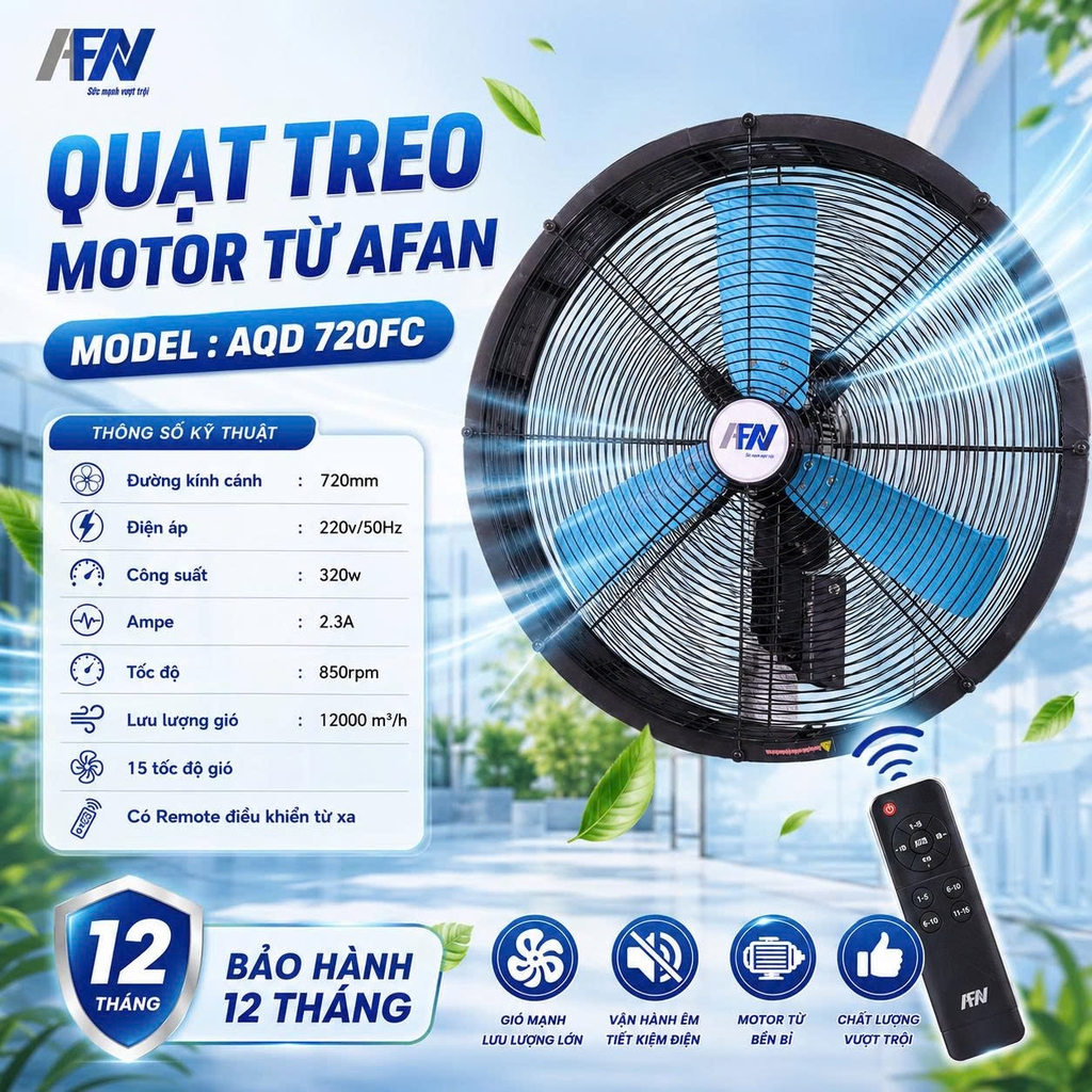 QUẠT TREO MOTOR TỪ AFAN AQD 720FC