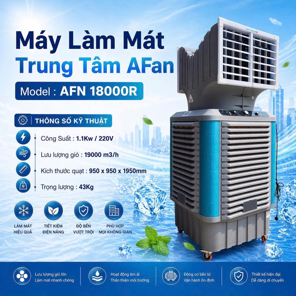 Máy Làm Mát Trung Tâm AFAN AFN 18000R ( Hai họng gió xoay tự động )