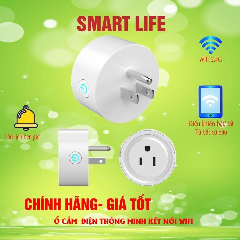 Ổ cắm điện thông minh điều khiển qua điện thoại, App Tuya hoặc Smart Life, 100v 220v-10A công suất 2200W