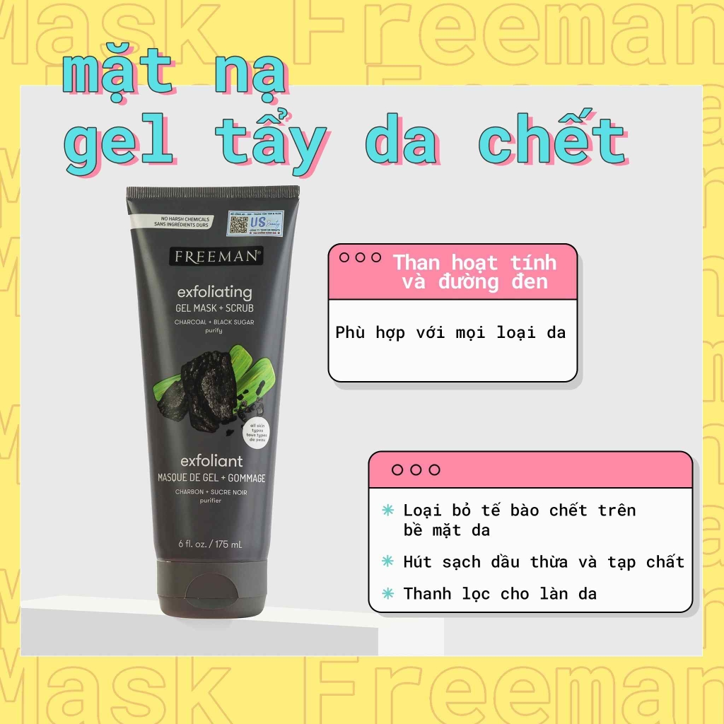 M t N T y T B o Ch t Freeman Exfoliating Charcoal Black Sugar Gel Mask Scrub 175ml