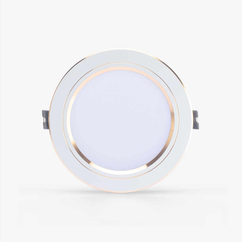 Đèn LED âm trần đổi màu 90/9W viền vàng/viền bạc Rạng Đông (AT10 ĐM 90/9W)