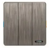 Bộ công tắc ba 2 chiều màu nâu S400 Uten (S400GK32)