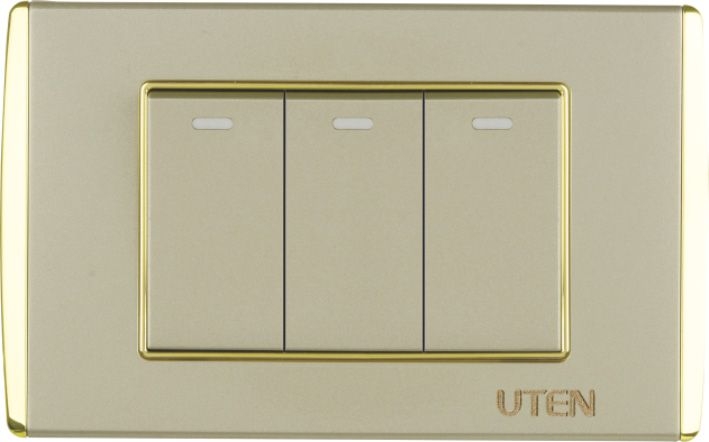 Bộ ba công tắc 2 chiều cỡ S Uten (V9.1-3PGK12SS/PM3)