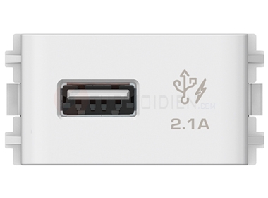 Ổ cắm sạc USB 2.1A đơn màu trắng Concept - Schneider (3031USB_WE)