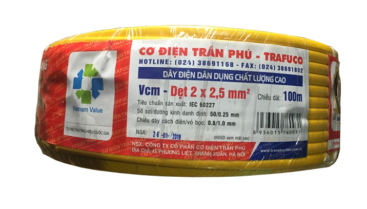 Dây điện CU/PVC/PVC 2x2,5 Trần Phú