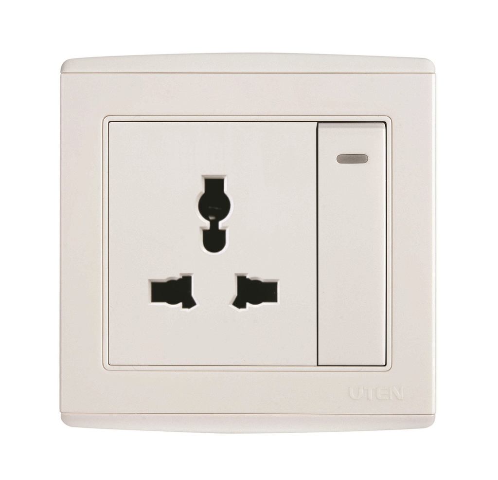 Bộ công tắc 2 chiều và ổ cắm 3 chấu đa năng V4.0 Uten (V4.0GK12Z13/N)
