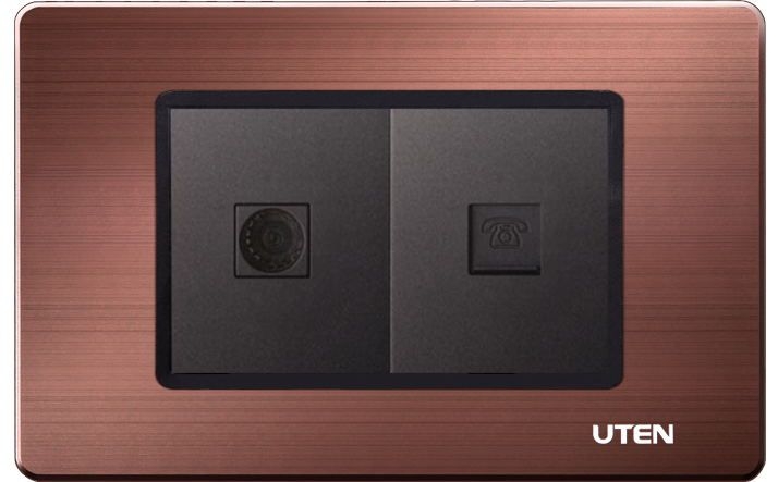 Bộ ổ cắm tivi + điện thoại Uten A8-TVMS/TELMS/PM3