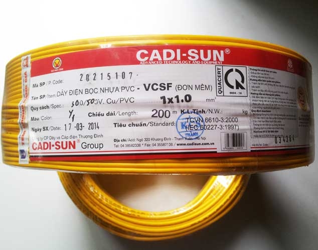 Dây Cu/PVC 1x1 Cadisun