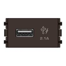 Ổ sạc USB 2.1A đơn size S màu đồng Zencelo A Schneider (8431USB_BZ)