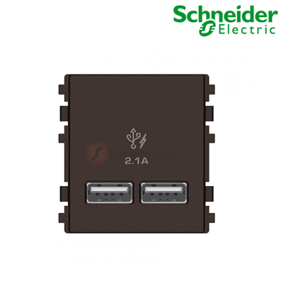 Ổ sạc USB 2.1A đôi size S màu đồng Zencelo A Schneider (8432USB_BZ)