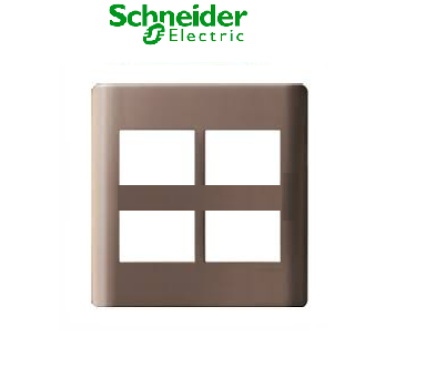 Mặt 4 thiết bị size S màu đồng Zencelo A Schneider (A84T04L_SZ_G19)