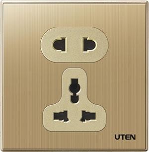 Bộ ổ cắm đôi 2 chấu và 3 chấu Q9 - Uten (Q9GZ12Z13/N)