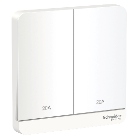Bộ công tắc đôi 2 cực 20A màu trắng AvatarOn - Schneider (E8332D20N_WE_G19)