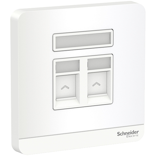 Bộ ổ cắm mạng cat5e đôi màu trắng AvatarOn - Schneider (E8332RJS5_WE_G19)