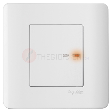 Bộ công tắc đơn 2 cực 20A màu trắng Zencelo - Schneider (E8431D20_G19)