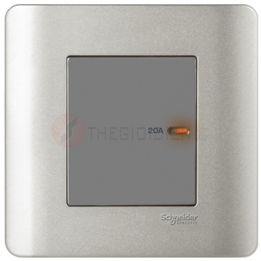 Bộ công tắc đơn 2 cực 20A màu xám Zencelo - Schneider (E8431D20_SA_G19)