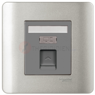 Bộ ổ cắm mạng cat6 đơn màu xám Zencelo - Schneider (E8431RJS_6_SA_G19)