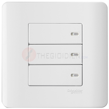 Bộ công tắc ba 2 chiều 16A màu trắng Zencelo - Schneider (E8433_2_G19)