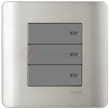Bộ công tắc ba 2 chiều 16A màu xám Zencelo - Schneider (E8433_2_SA)